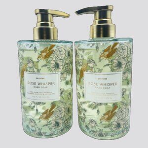 NEW 2x DW Home Rose Whisper Glass Bottle Hand Soap - 16 fl oz